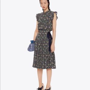 Tory Burch Silk Wrap Pleat Skirt